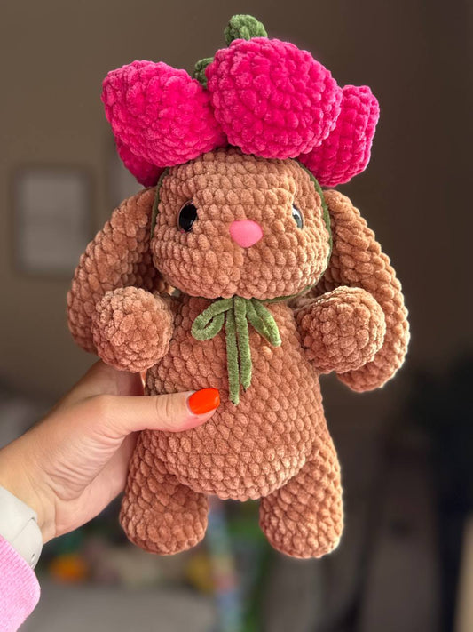 Hase mit Blumen